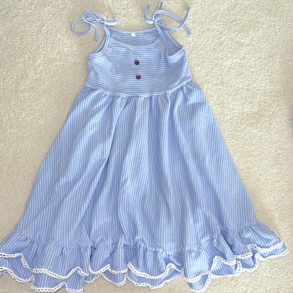 Jane+Jo Size 8y Girls Dress Blue Striped Boutique